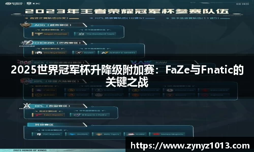 2025世界冠军杯升降级附加赛：FaZe与Fnatic的关键之战